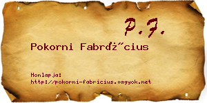 Pokorni Fabrícius névjegykártya